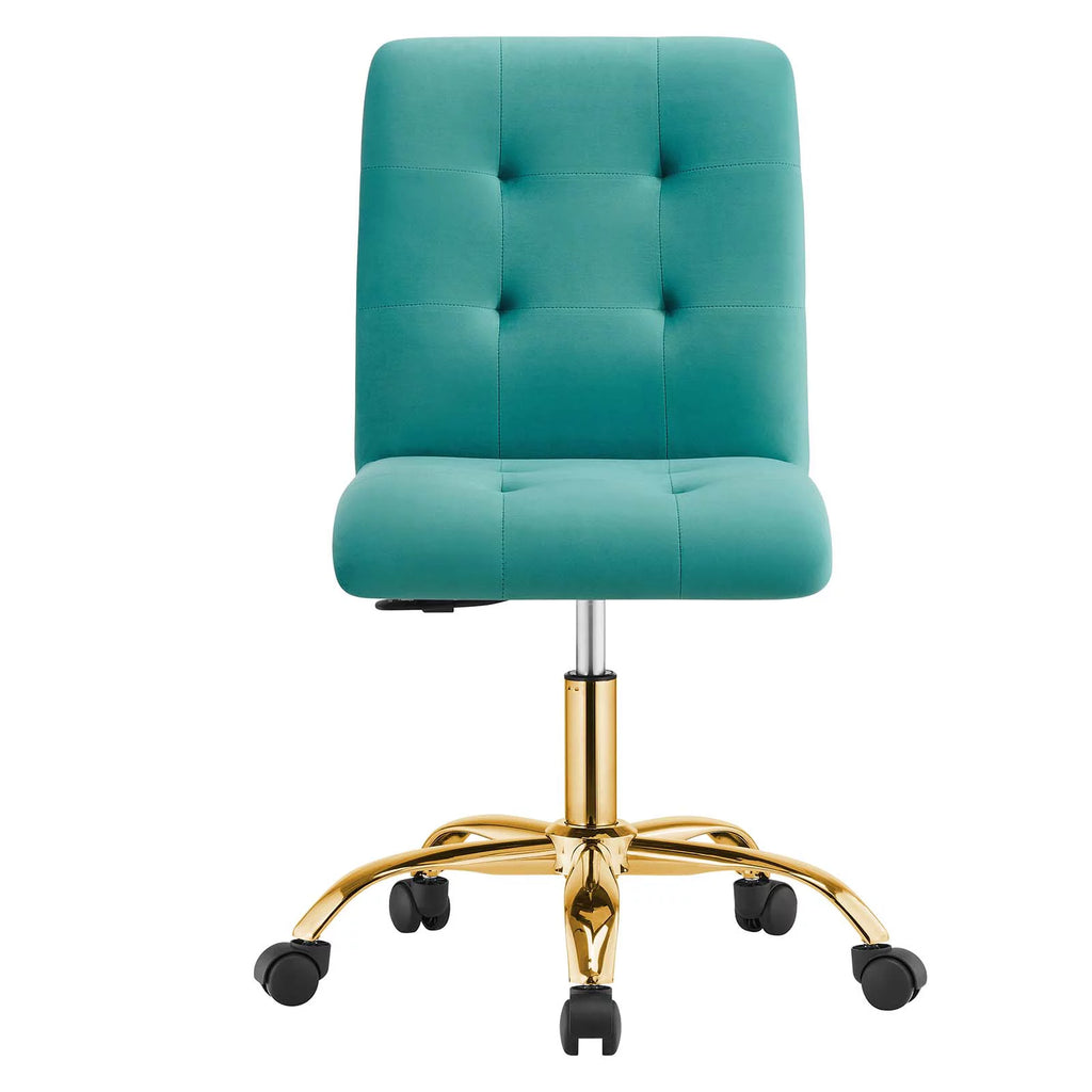 Armless Performance Velvet Office Chair T247