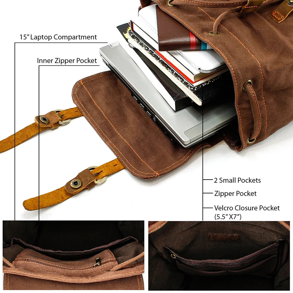 Vintage Canvas Military Backpack L882
