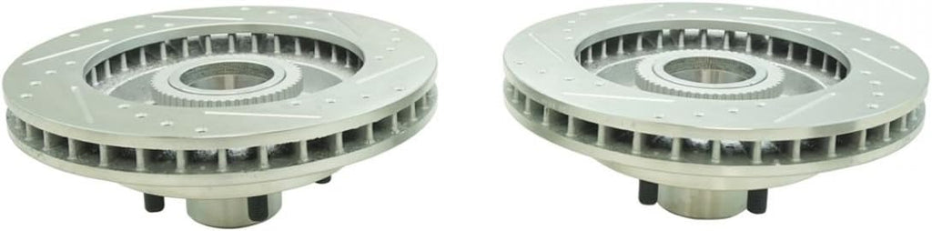 Metallic Brake Pad & Drilled Slotted Coated Rotors T393