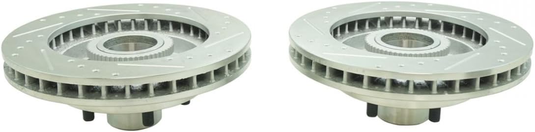 Metallic Brake Pad & Drilled Slotted Coated Rotors T393