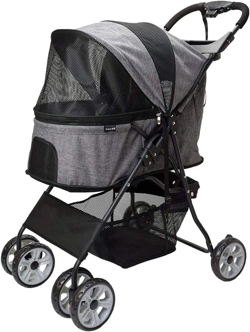 Folding Pet Stroller with One Hand Fold C207025