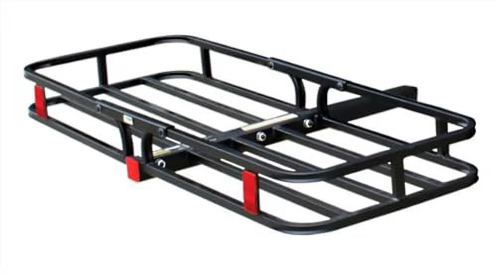 53" x 19-1/2" Steel Hitch Cargo Carrier with High Side Rails, 2" Receiver, 500-lb Load Capacity, Black S607680