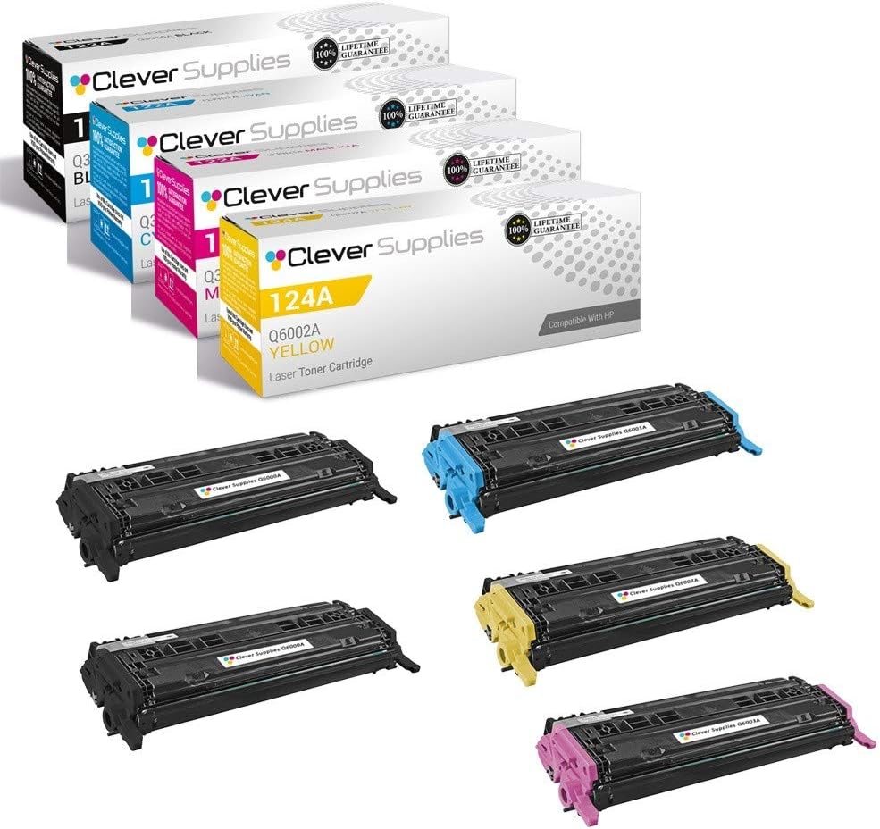 Compatible Black Cyan Yellow Magenta Toner Cartridge 5 Color Set E680394