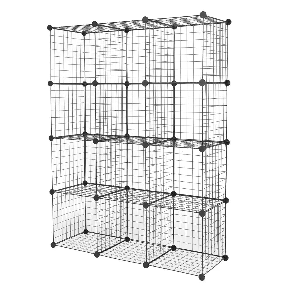 12-Cube Metal Wire Cube Storage Shelves Y663