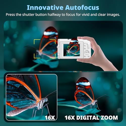 48MP 4K Digital Camera with 16X Zoom and Flip Screen Q1443
