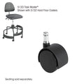 Black Set of 5 Hard Floor Casters U42507