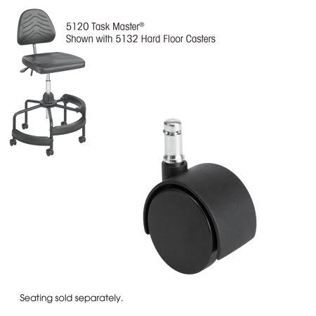 Black Set of 5 Hard Floor Casters U42507