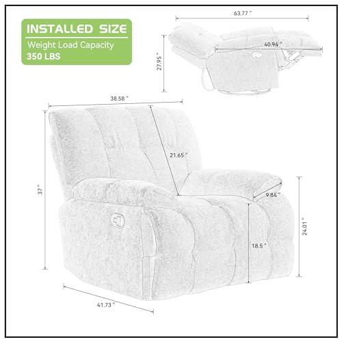 Yellow Soft Fabric Swivel Rocker Recliner Chair J93600