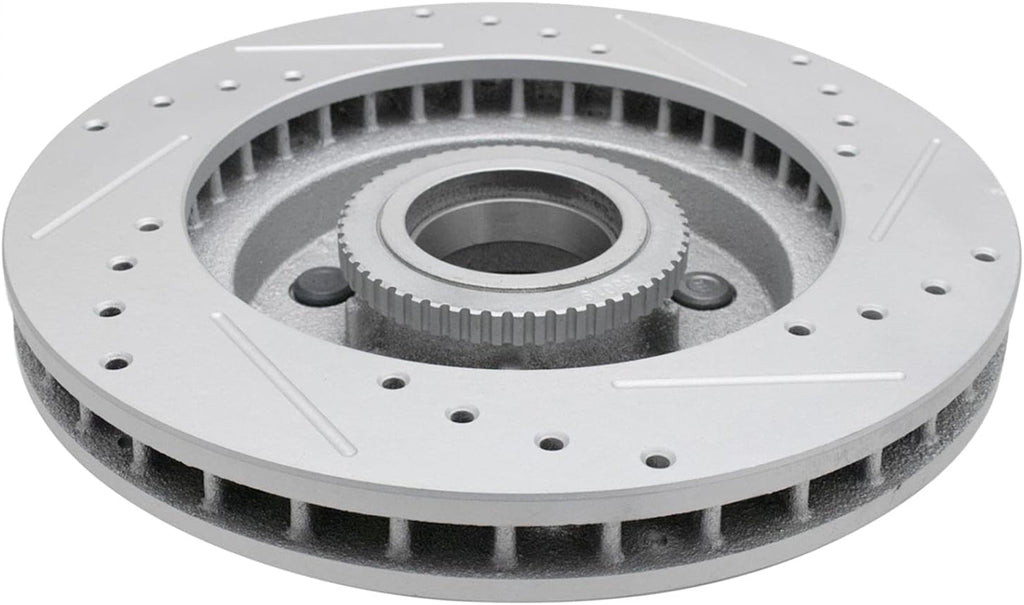 Metallic Brake Pad & Drilled Slotted Coated Rotors T393