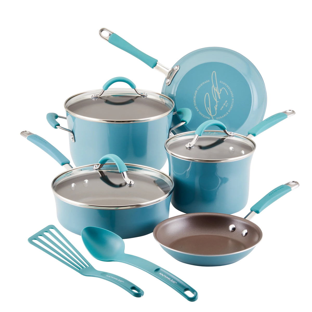 10 Piece Porcelain Enamel Nonstick Cookware Set M11432