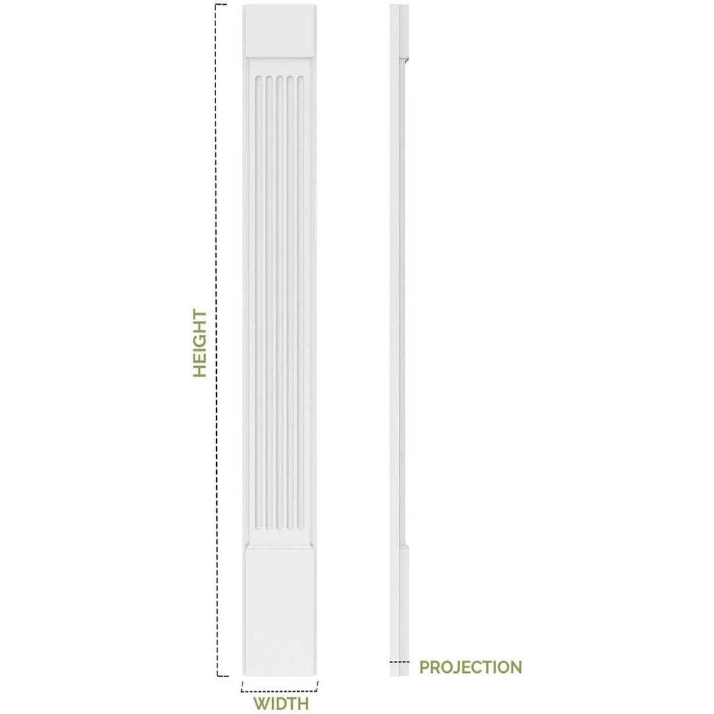 Flat Panel PVC Pilaster with Decorative Capital & Base (Pair) D501199