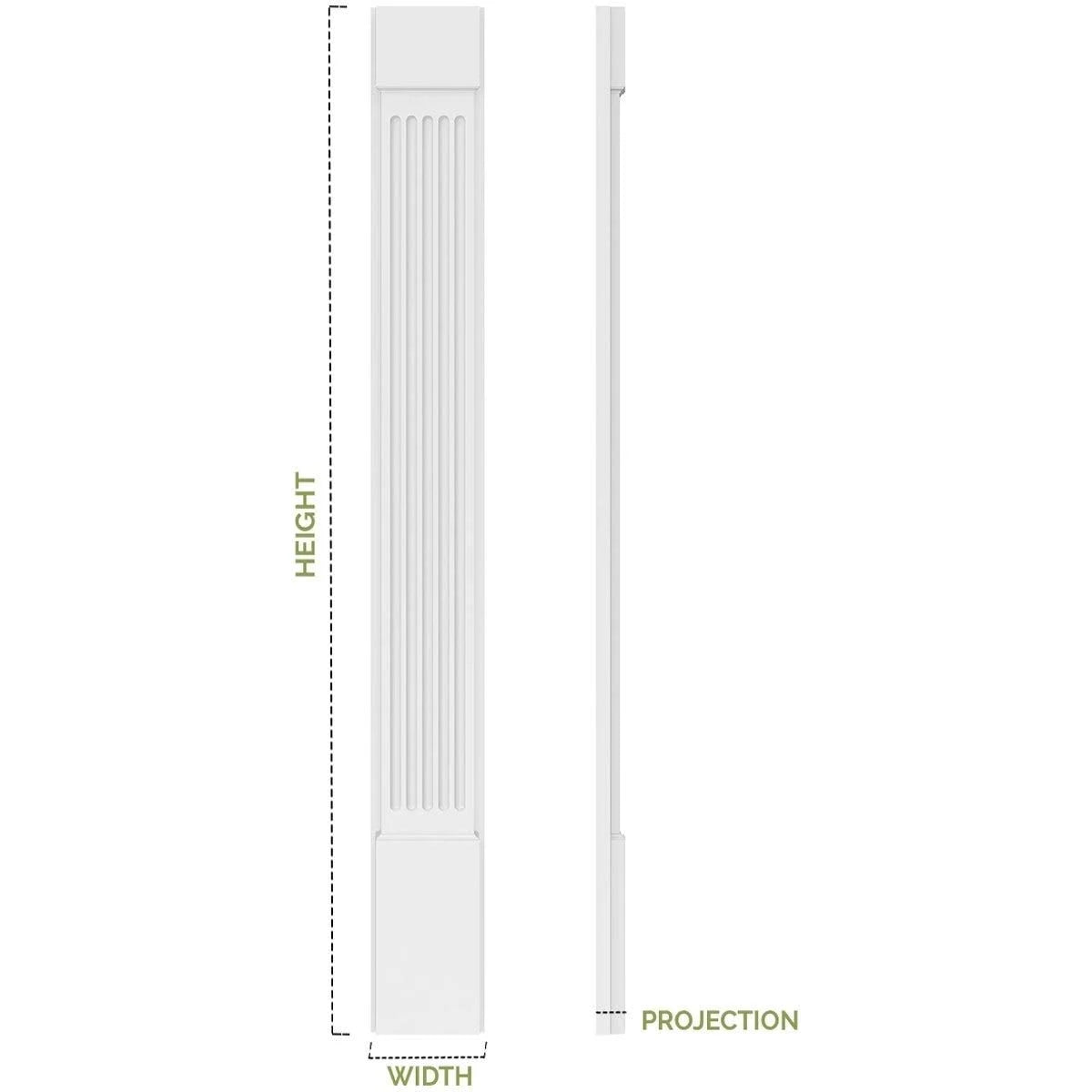 Flat Panel PVC Pilaster with Decorative Capital & Base (Pair) D501199