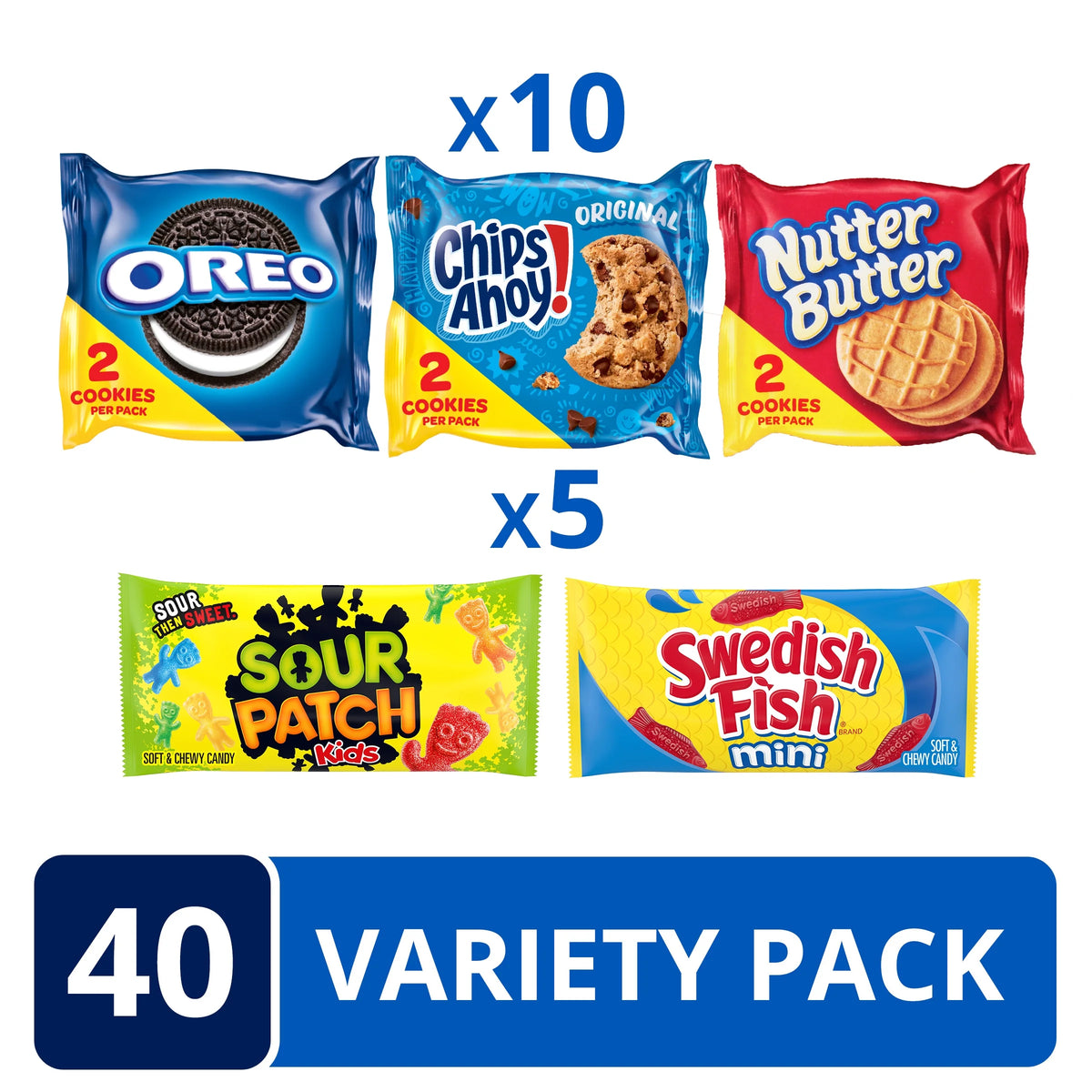 Cookies and Candy Variety Pack, 40 Snack Packs Z380673