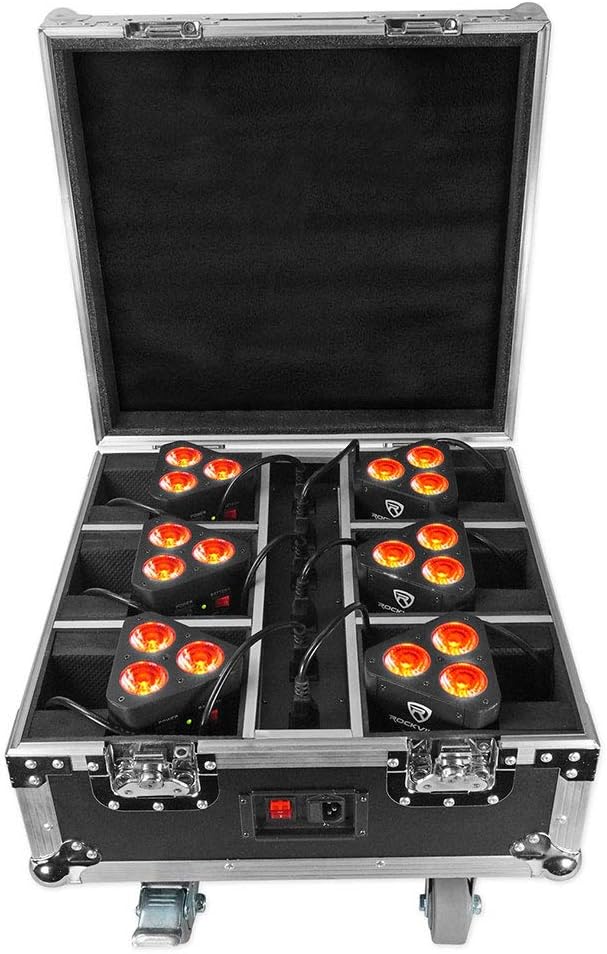 Rockville RGBWA+UV Rechargeable Wireless Wash DJ Up-Light in White B45457