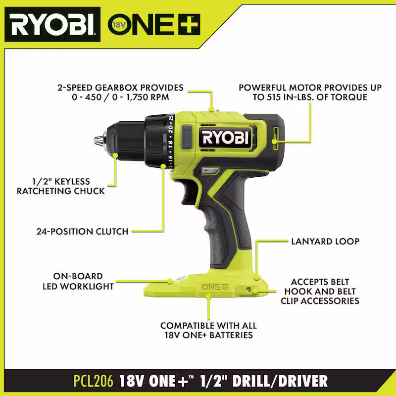 18V Cordless 6-Tool Combo Kit with Battery, Charger, and Rolling Tool Box C76345