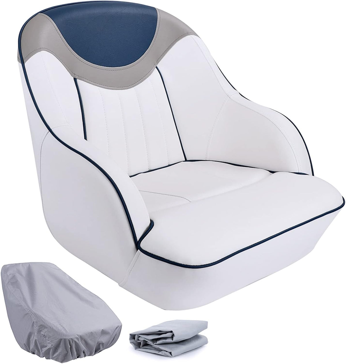 Pontoon Boat Captain Bucket Seat with Cover X879679