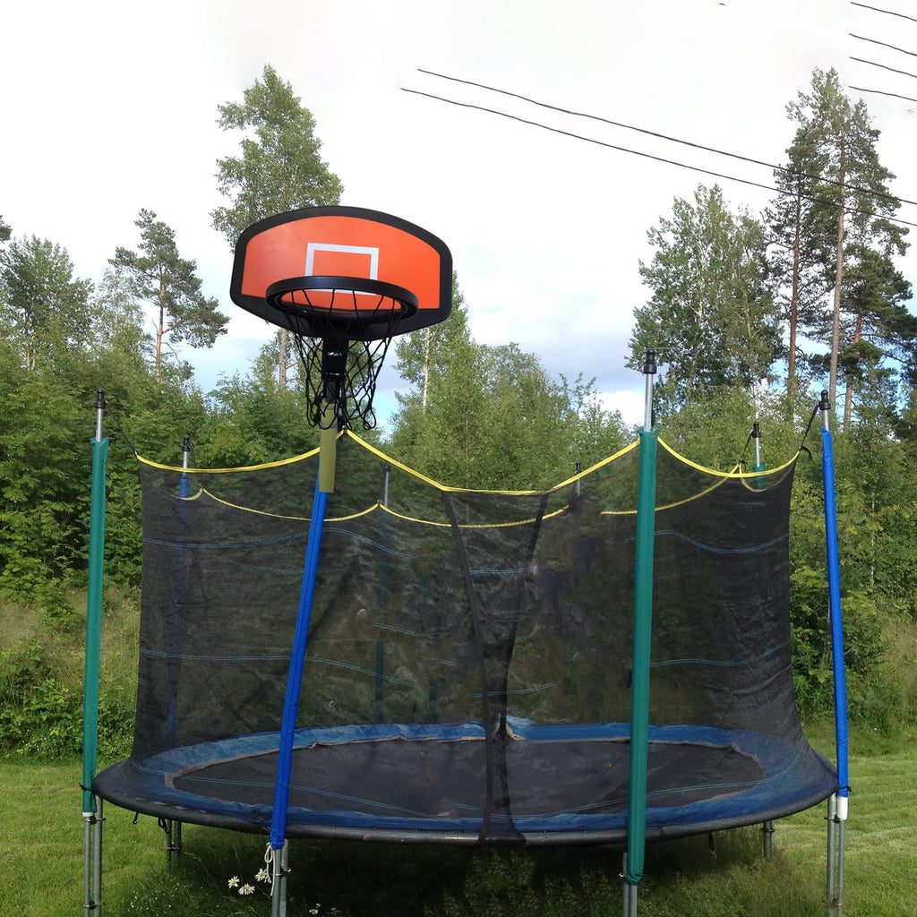 Basketball Hoop for Trampoline Backboard Toy Outdoor Sports Frame Attachment for Curved Pole F2362