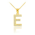14K Diamond Initial Pendant Necklace E251