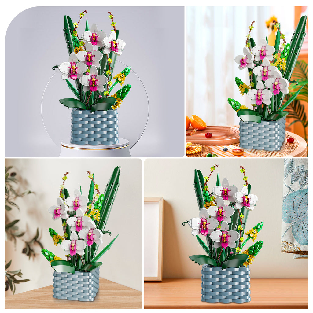 Flower Bouquet Rose Orchid Lily and Strelitzia Building Block Assembly Model B20405