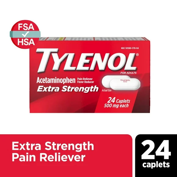 Extra Strength Caplets with 500 mg Acetaminophen, 24 Ct E27642