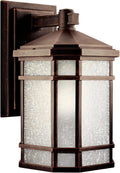 1 Light Outdoor Wall Light with Etched Linen Glass U40649