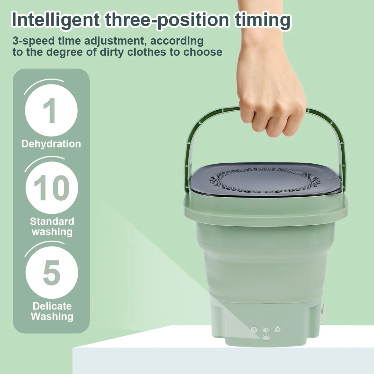 Portable Foldable Mini Washing Machine with Drain Basket S48637