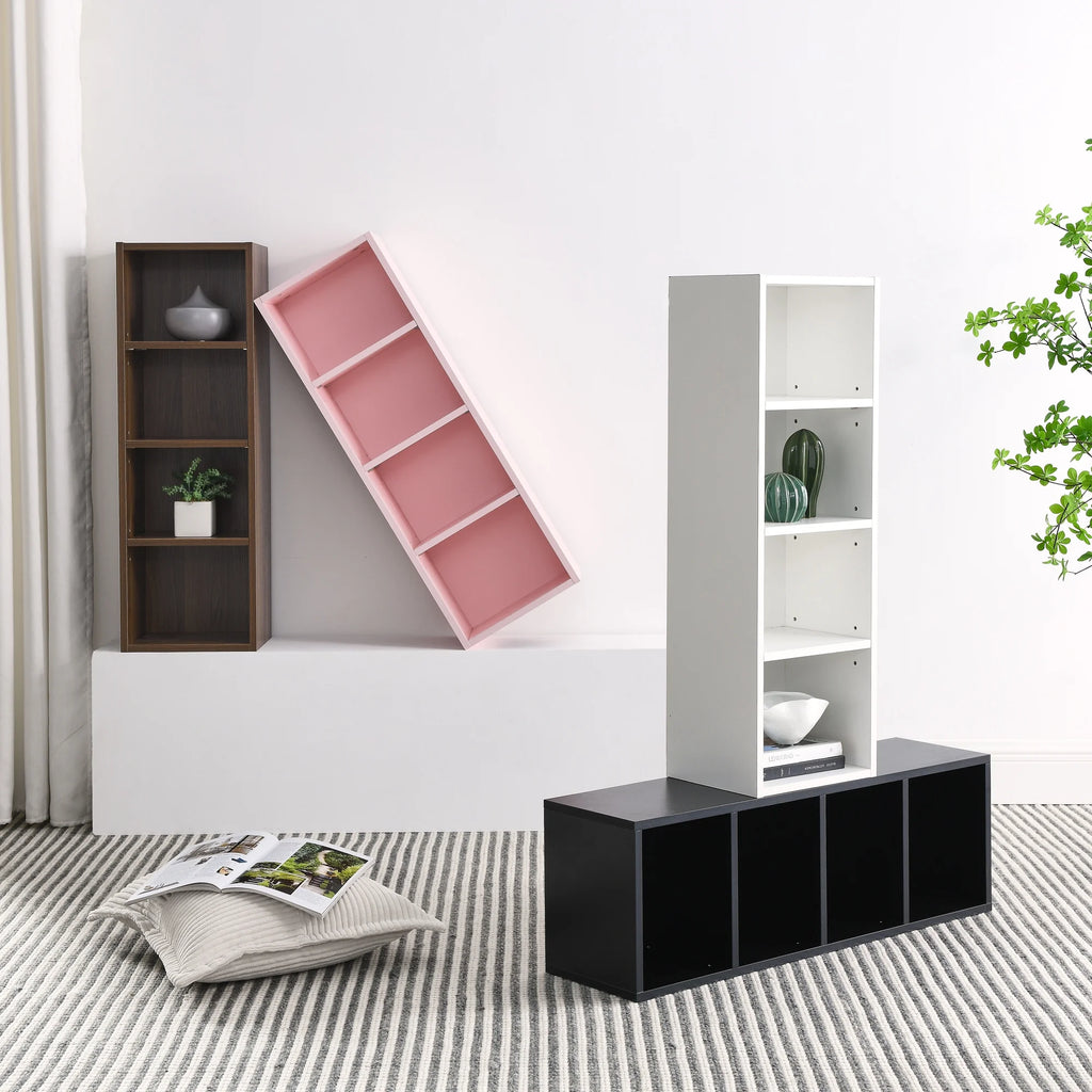 8-Tier Media Tower Rack with Adjustable Shelves O479457