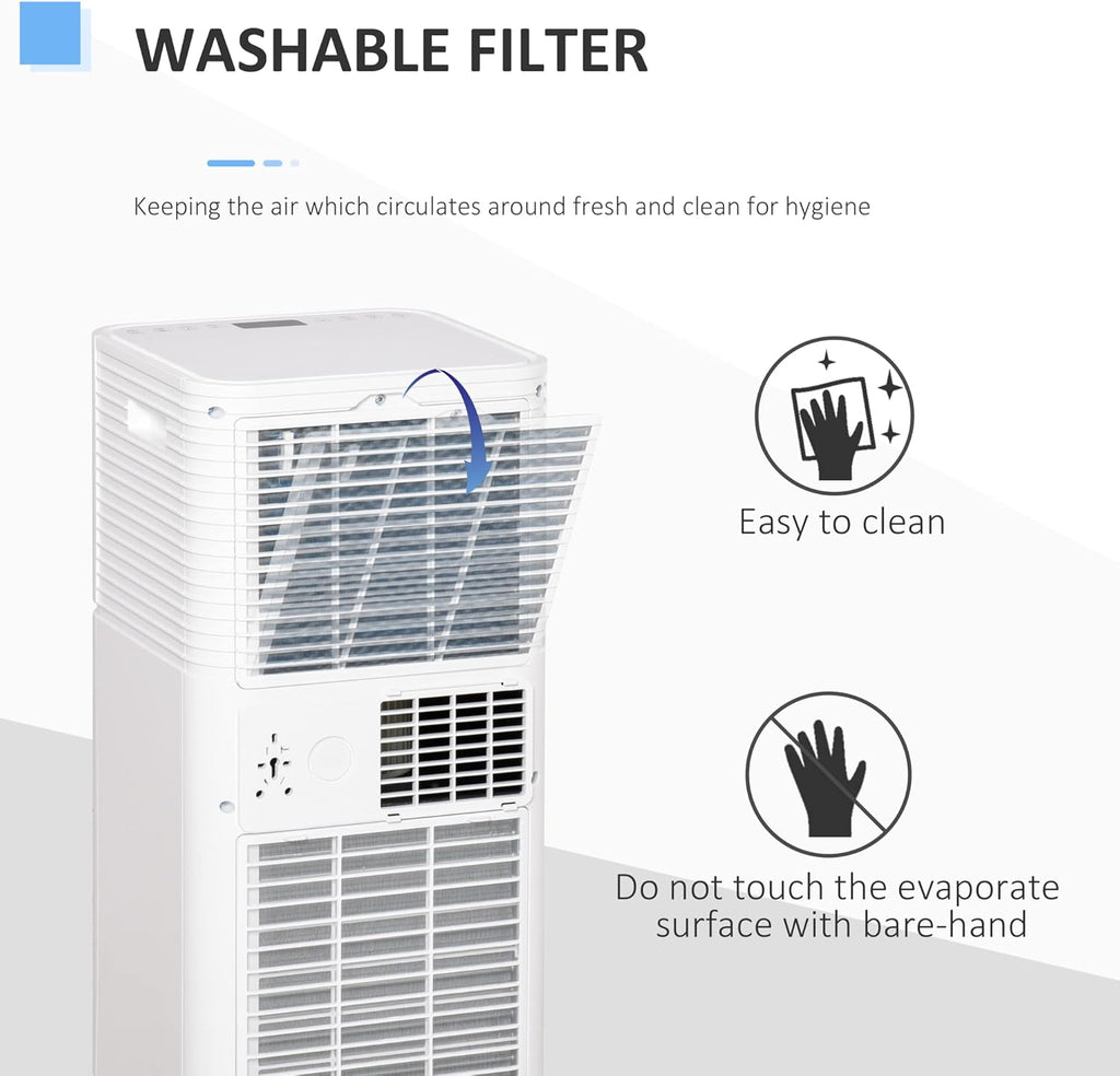 White Mobile Portable Air Conditioner with Remote Control S952