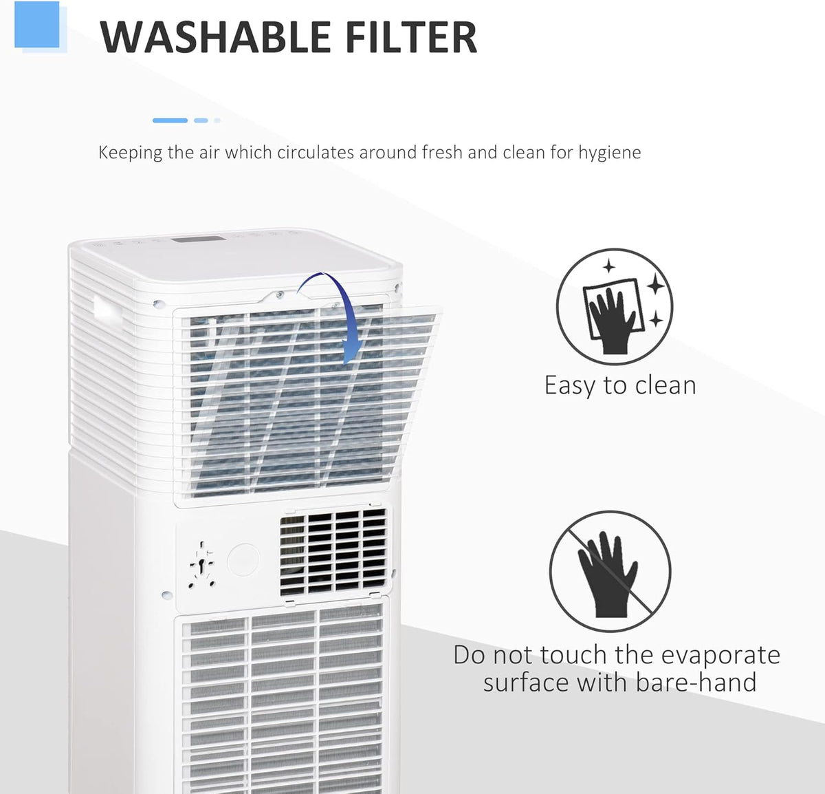 White Mobile Portable Air Conditioner with Remote Control S952