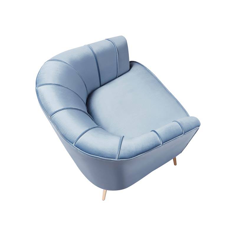 Aqua Gray Velvet Accent Chair R57239