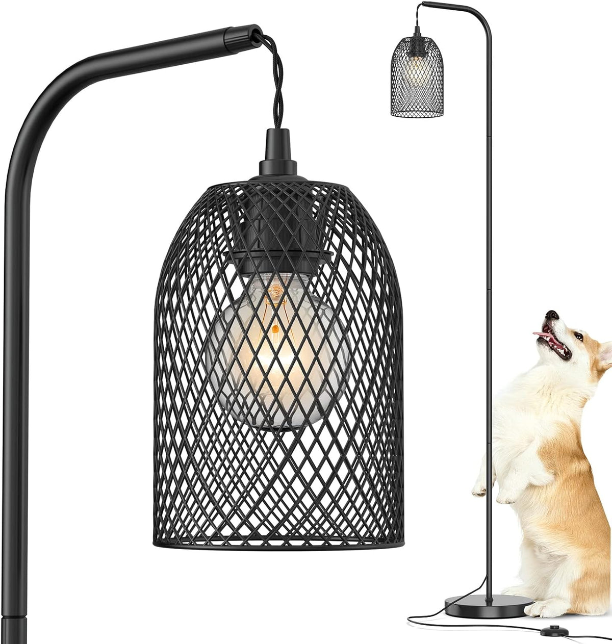 Vintage Cage Design Floor Lamp with Foot Pedal Switch G48984