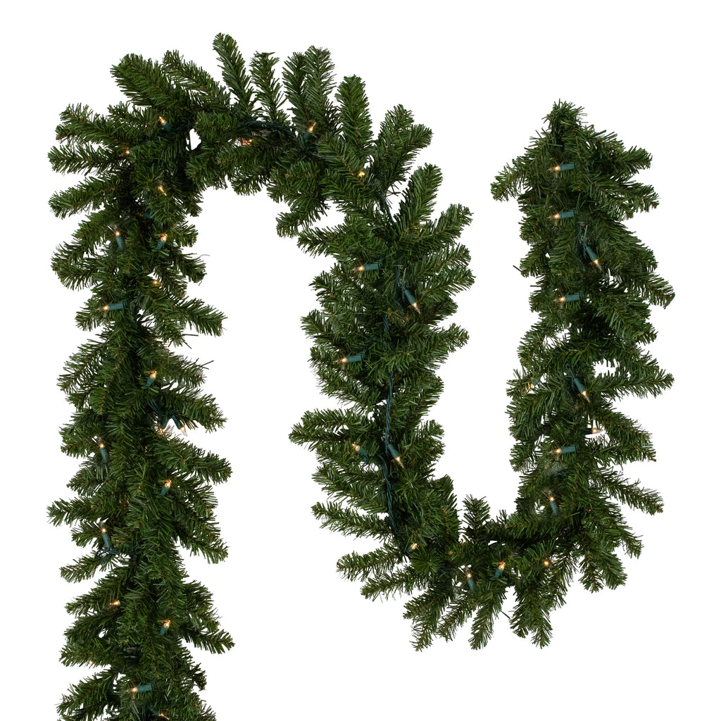 50' Prelit Artificial Christmas Garland with Clear Lights F617