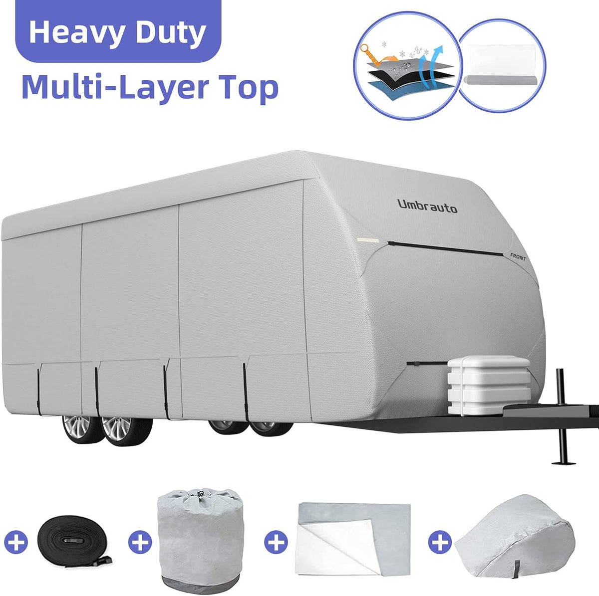 Waterproof Breathable Ripstop Travel Trailer RV Cover D47324
