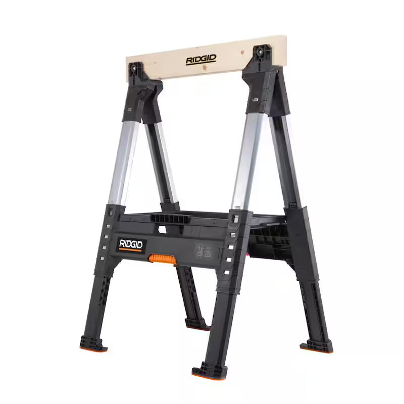32 in. Polypropylene Folding Sawhorse with Adjustable Metal Legs Y4418