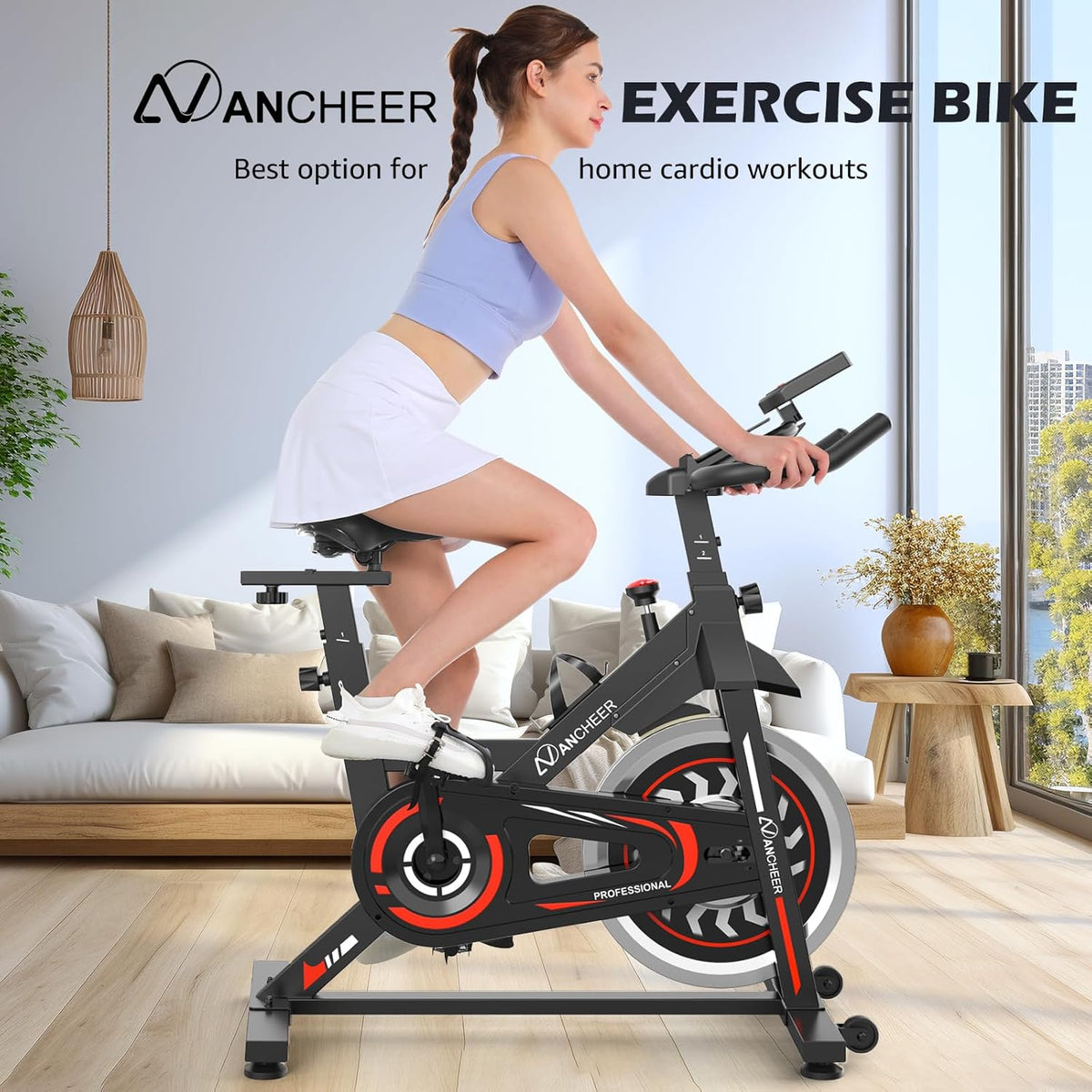 Stationary Exercise Spin Bike with LCD Monitor B85278