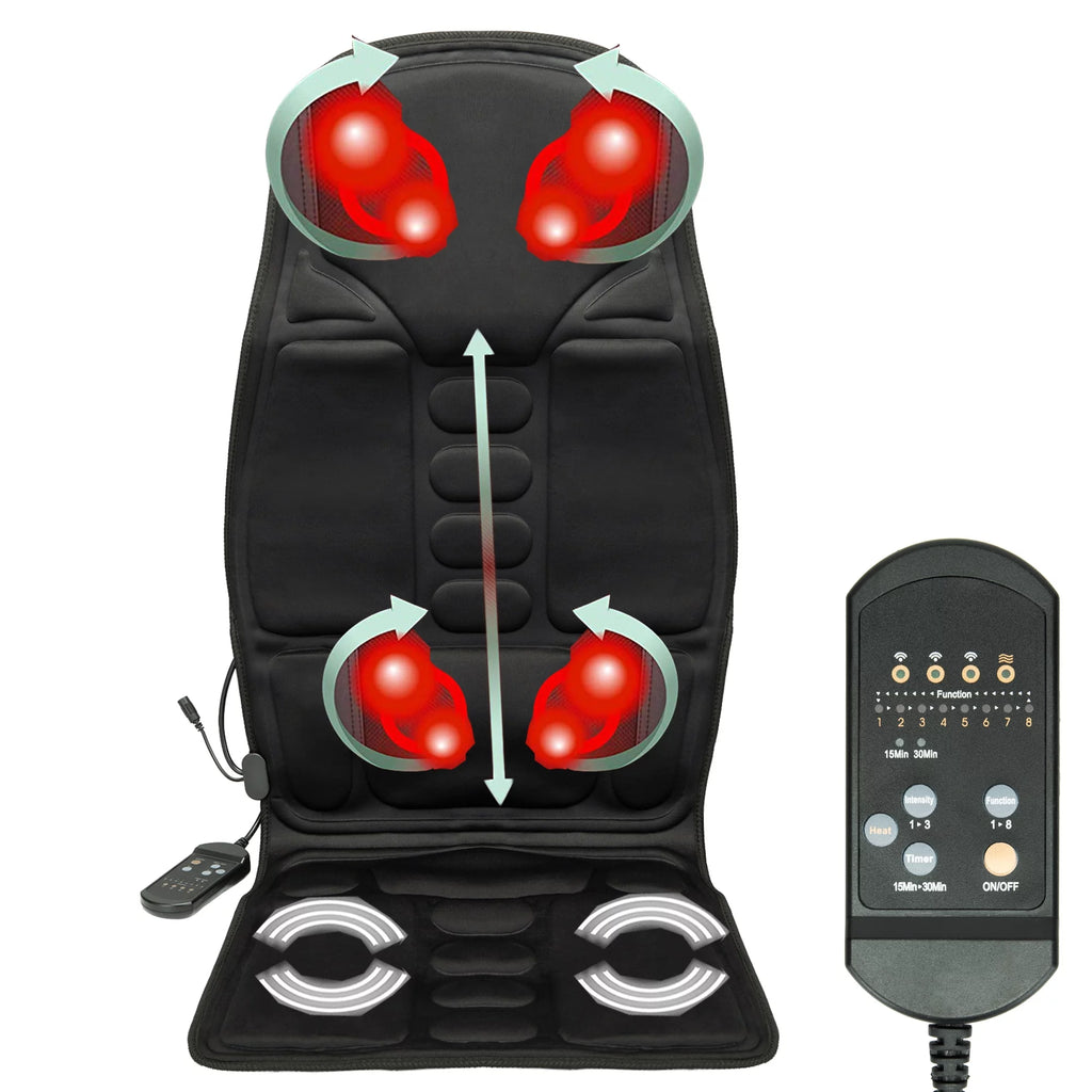 8 Vibrating Heated Massage Seat Cushion T205