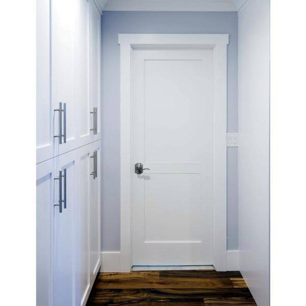 32 in. x 80 in. 2-Panel Primed Solid Hybrid Core MDF Wood Door N7249