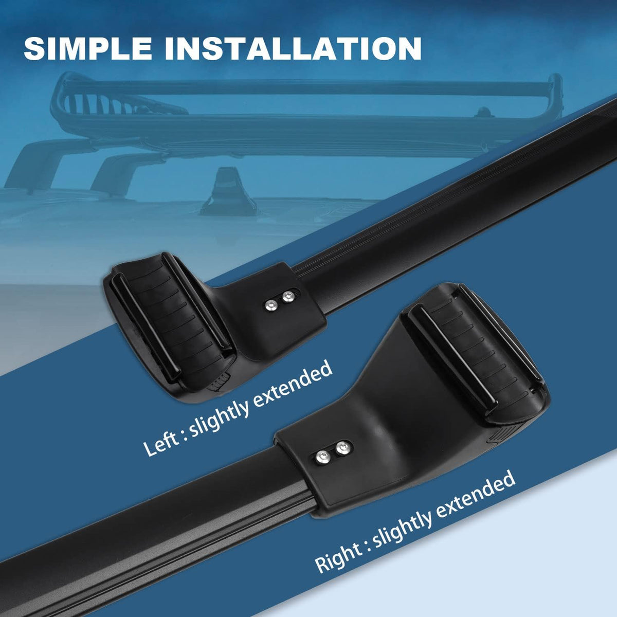 Black Roof Rack Cross Bars for Kia Telluride 2019-2022 E4451