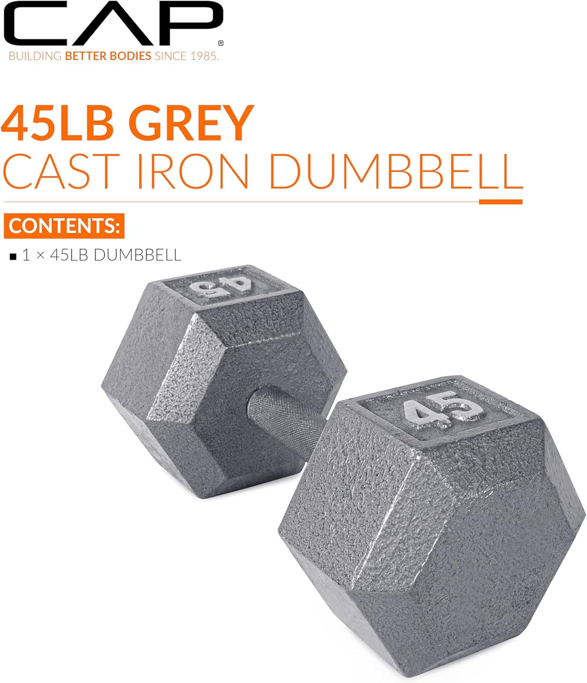 45 lb Cast Iron Hex Dumbbell O95865