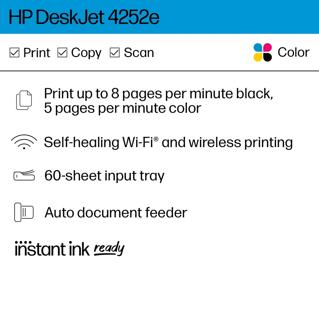 Wireless All-in-One Color Inkjet Printer, Scanner, Copier D95074