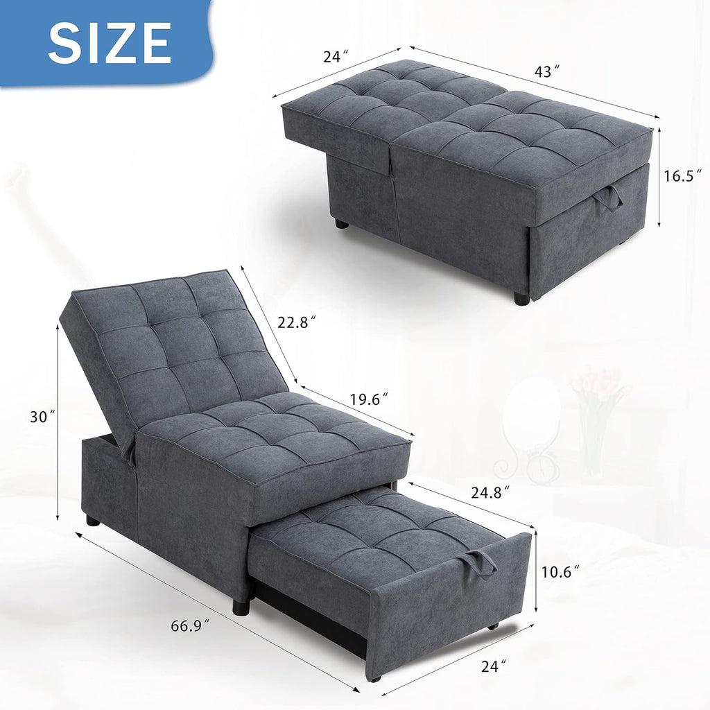 Convertible Chair Sofa Bed with Adjustable Backrest X9226
