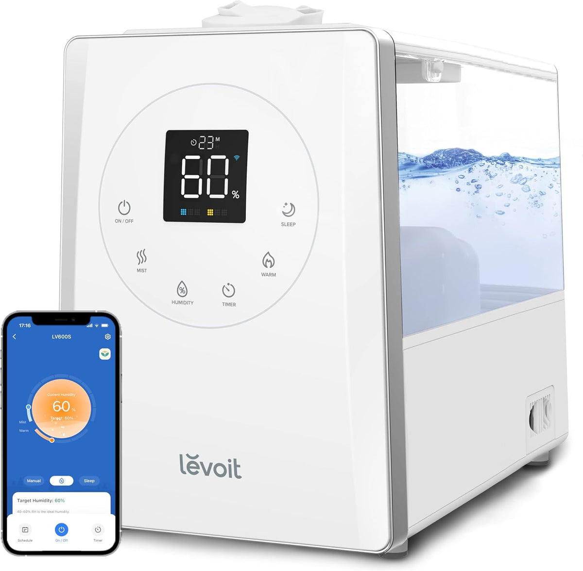 Smart Warm and Cool Mist Humidifier with HEPA Filter D4560