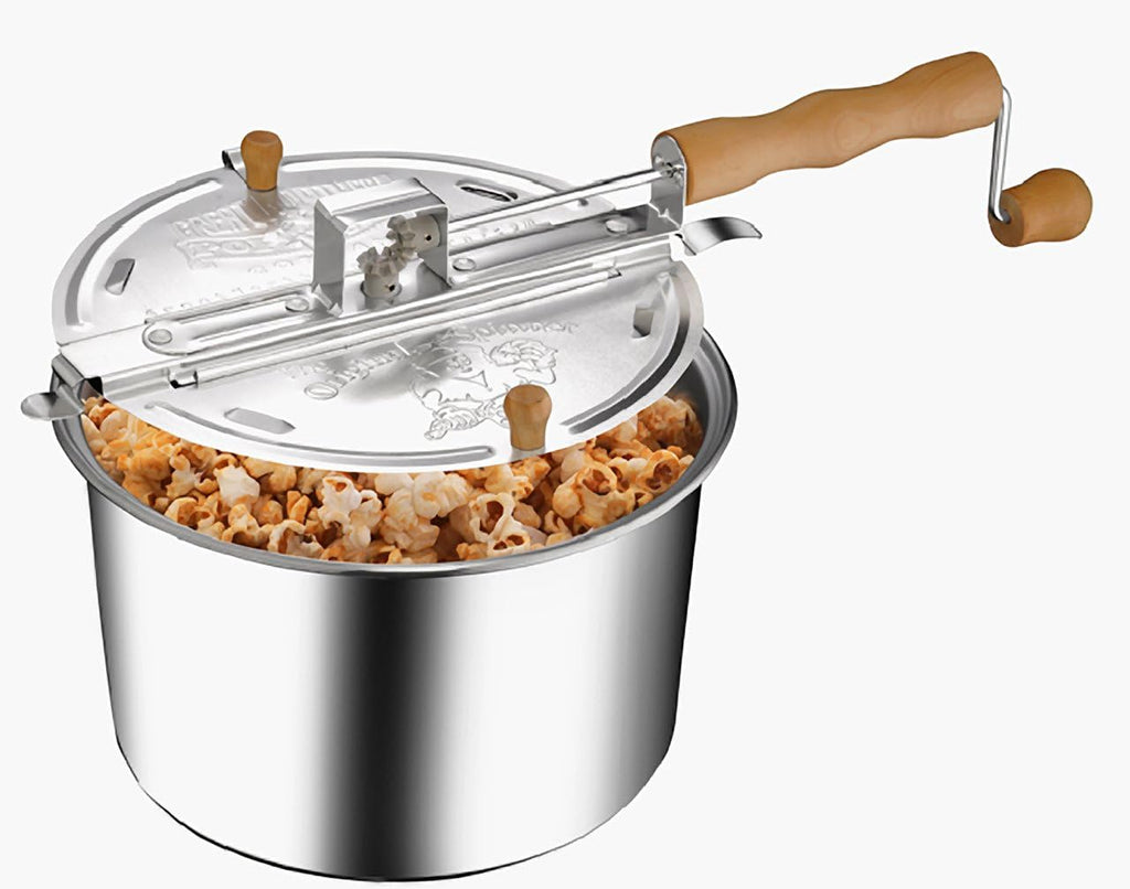 6-Quart Aluminum Popcorn Popper with Hand Crank A9923