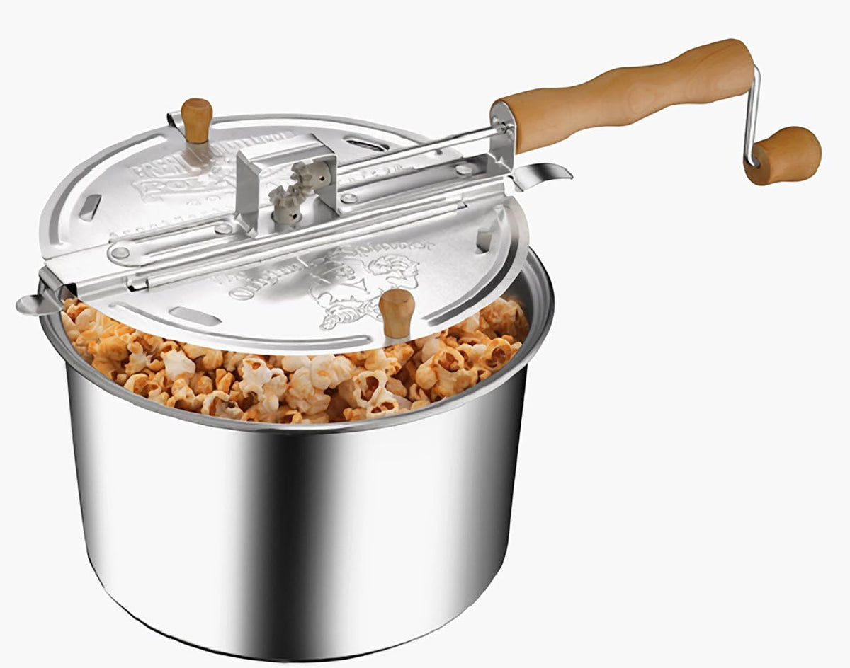 6-Quart Aluminum Popcorn Popper with Hand Crank A9923