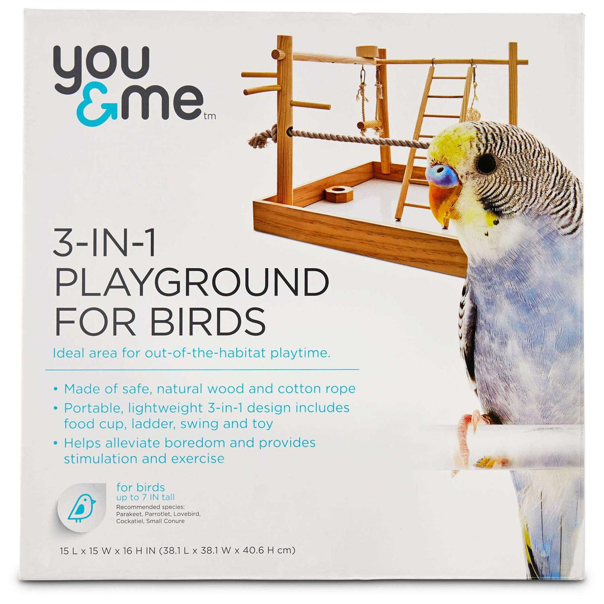 3 in 1 Playground for Birds 15 L x 15 W x 16 H O3890