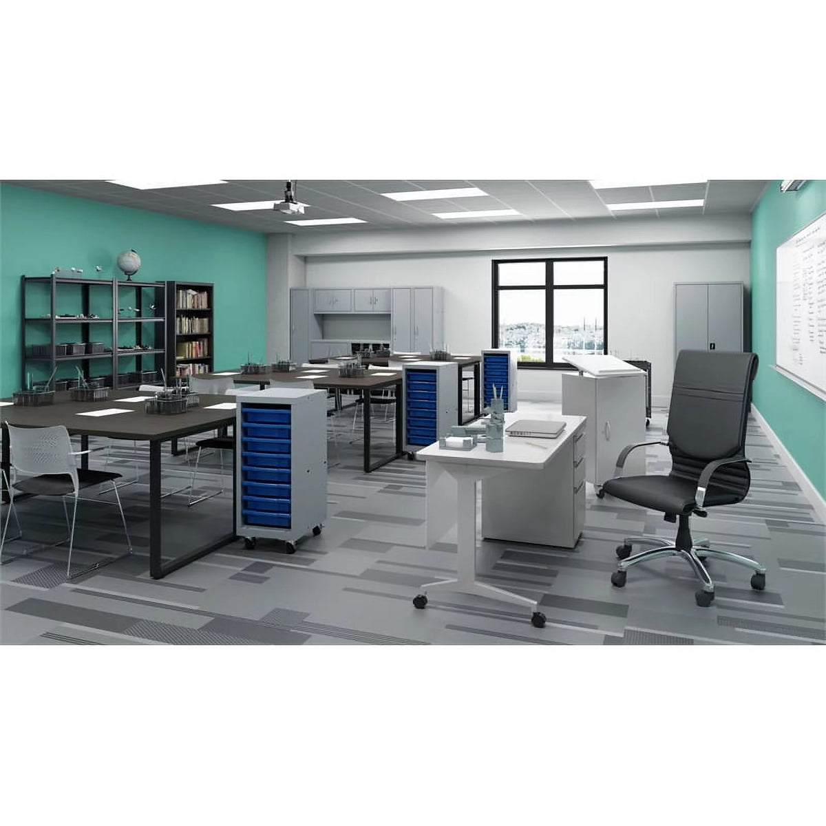 Modern Metal Teacher's Desk U7122