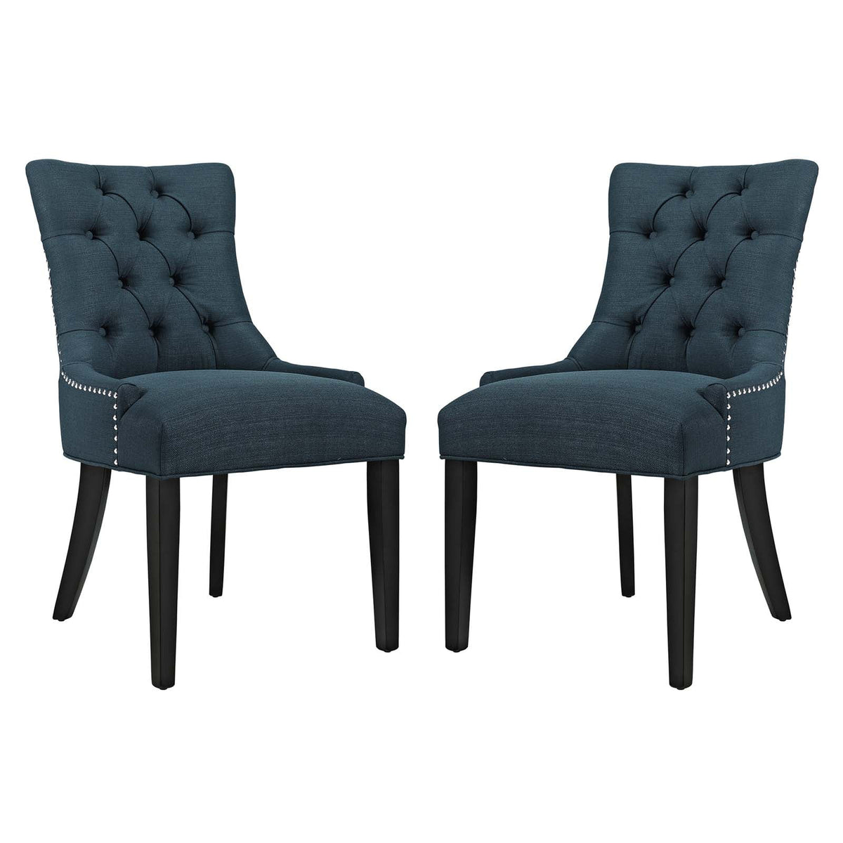 Navy Blue Fabric Dining Chair Set of 2 R6747