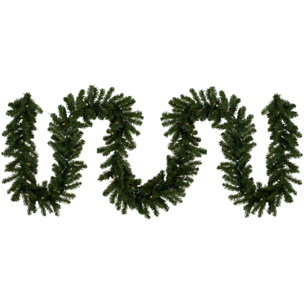 50' Prelit Artificial Christmas Garland with Clear Lights F617