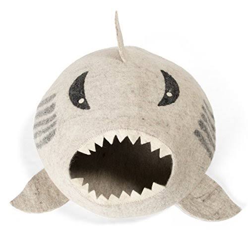 Grey Wool Cat Cave Bed U450871