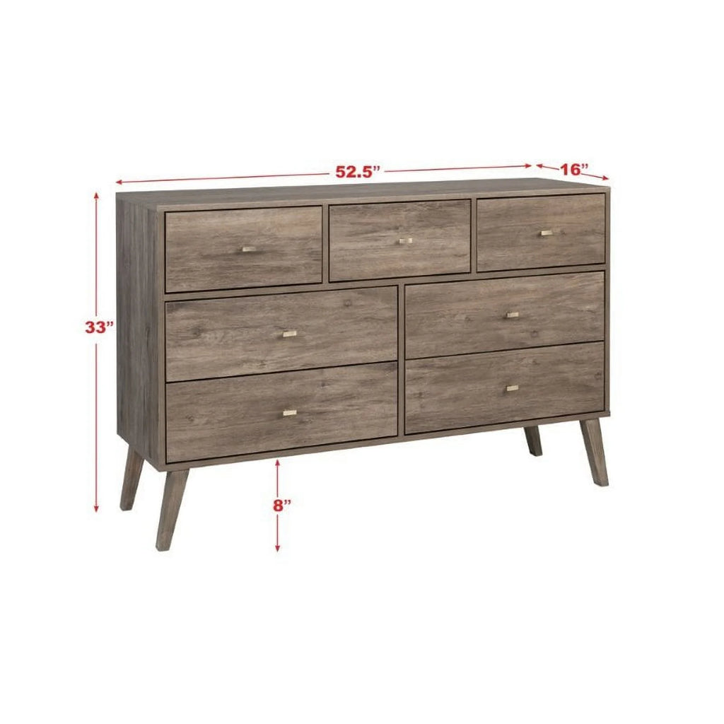 4-Piece Set with 2 Nightstands 7-Drawer Dresser and Computer Desk A365636